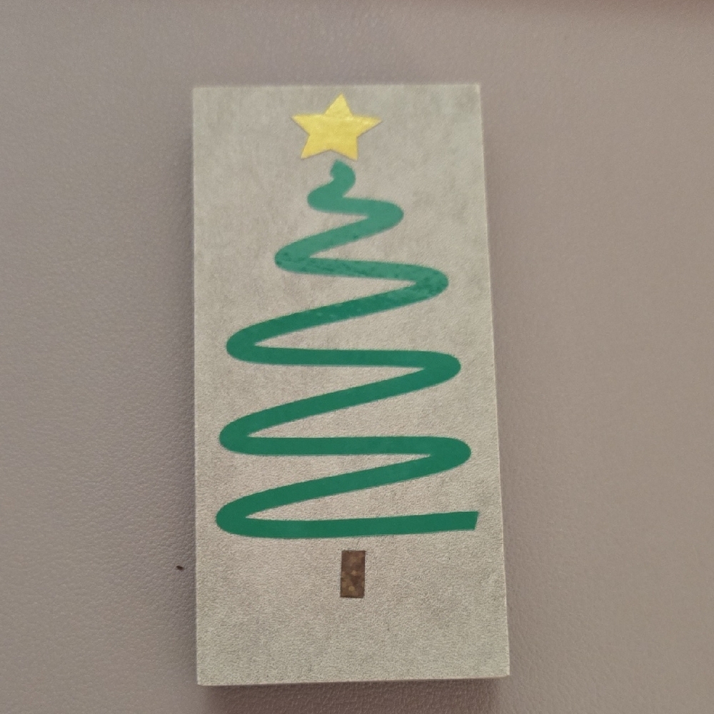 Minimalist Christmas Tree Tile Magnet – Handmade Holiday Decor